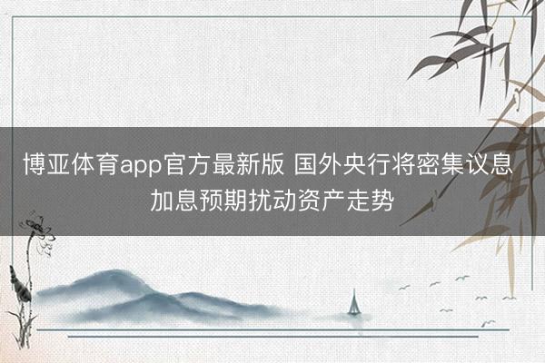 博亚体育app官方最新版 国外央行将密集议息 加息预期扰动资产走势